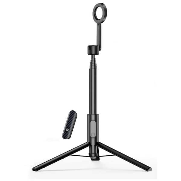 Magnetic Tripod for iPhone with Metal Ring and Remote, 64 in. Selfie Stick, 360° Rotation, Adjustable Height