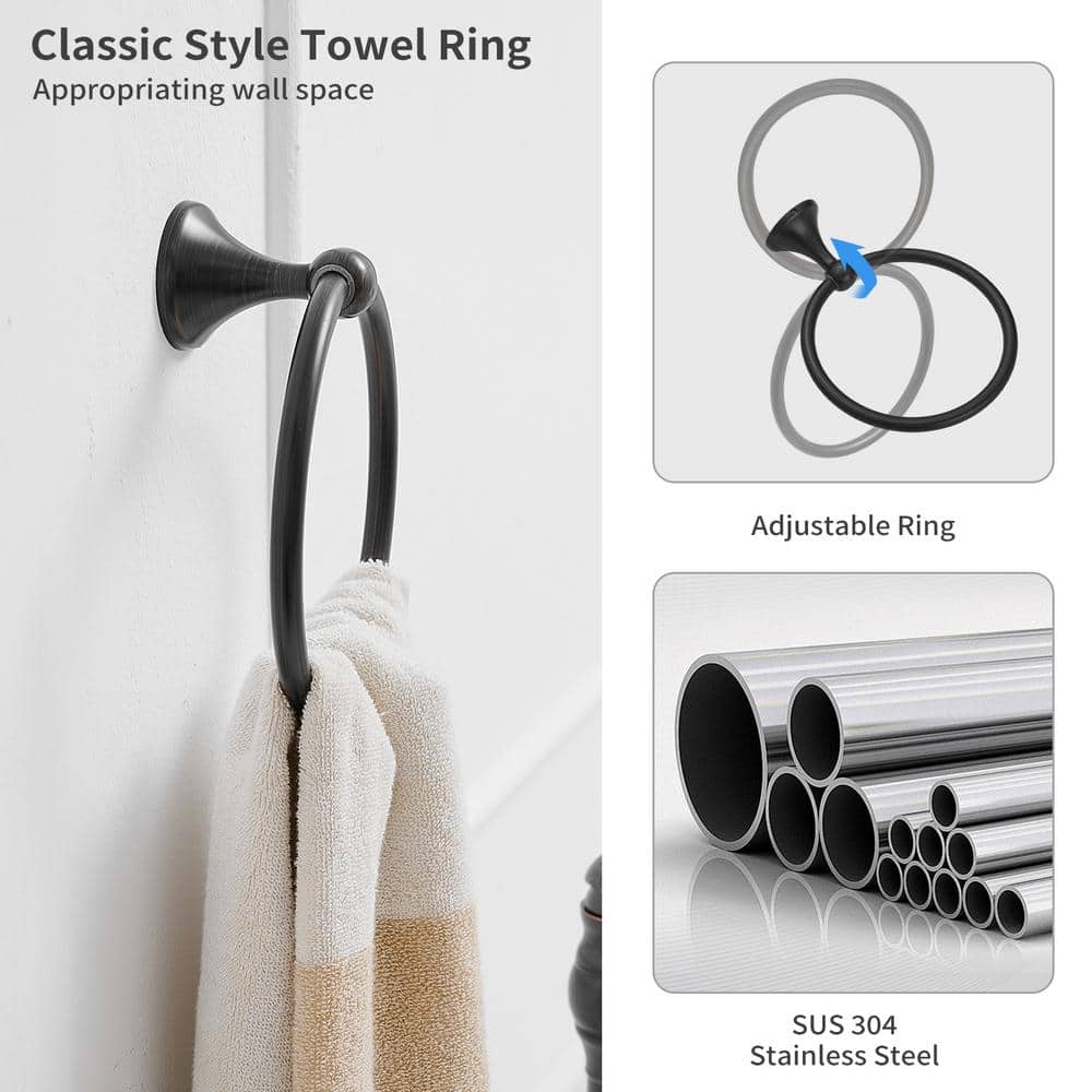 Oil Rubbed Bronze 4-Piece Bathroom Hardware Set
