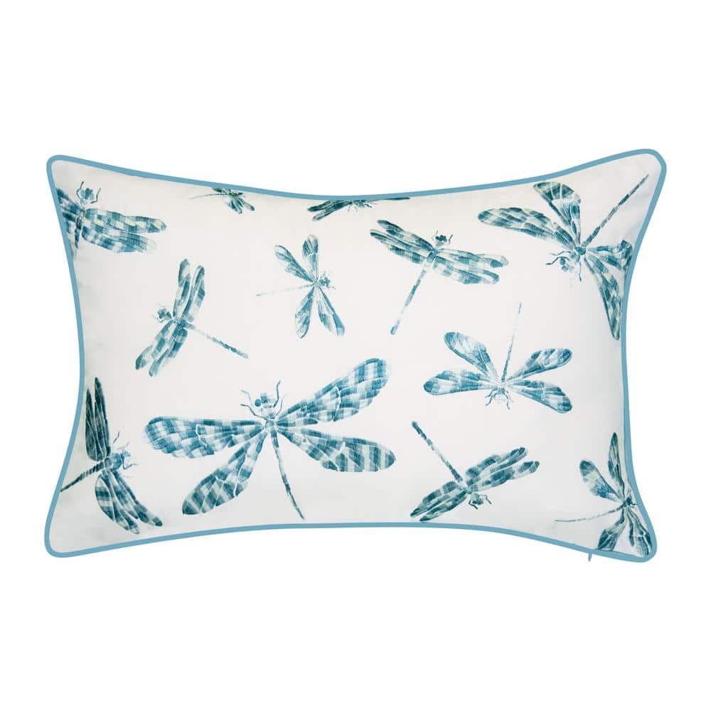 EdieHome Indoor and Outdoor Embroidered Dragonflies 13 in. x 20 in