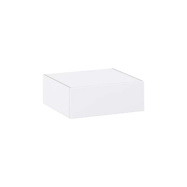 J COLLECTION Timberline 27 in. W x 24 in. D x 10 in. H Assembled Slab Wall Bridge Kitchen Cabinet in Bright White with Lift Up Door