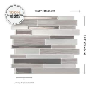 Milano Grigio 11.55 in. x 9.63 in. Vinyl Peel and Stick Tile (2.8 sq. ft. / 4-Pack)