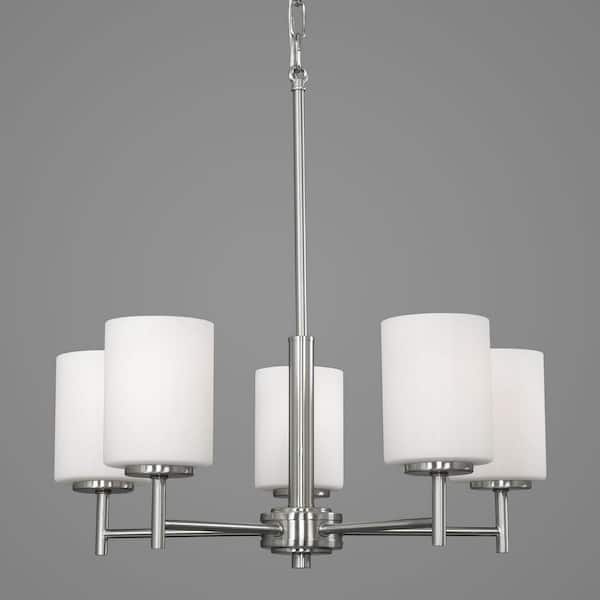 Monument Lighting 617601 Contemporary 5 Light Chandelier in Brushed Nickel 