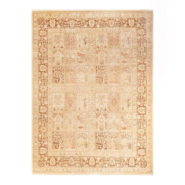 Mogul Traditional Ivory 8 ft. 4 in. x 11 ft. 2 in. Oriental Area Rug