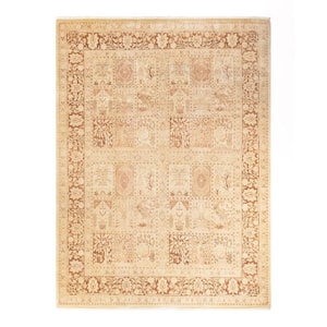 Mogul One-of-a-Kind Traditional Ivory 8 ft. 4 in. x 11 ft. 2 in. Oriental Area Rug