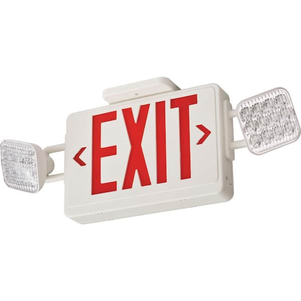 Contractor Select ECRG SQ HO 20-Watt Equivalent 120-Volt to 277-Volt Integrated LED White Exit/Emergency Combo Unit