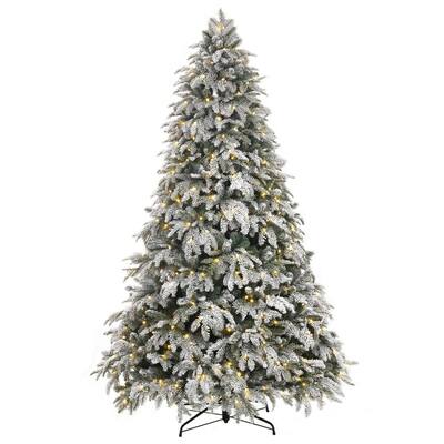 7.5 ft. Mixed Pine LED Pre-Lit Flocked Artificial Christmas Tree with 500 White Dome Lights