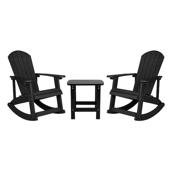 TAYLOR + LOGAN Black 3-Piece Plastic Patio Conversation Set