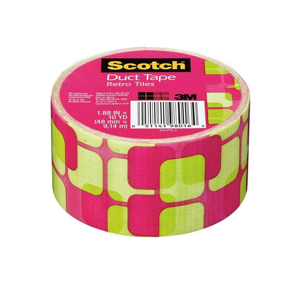 3M Scotch 1.88 in. x 10 yds. Pink Tiles Duct Tape (Case of 6)