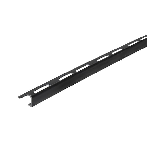 Black 1 in. W x 96 in. L PVC 3/8 in. Tile Edge Trim
