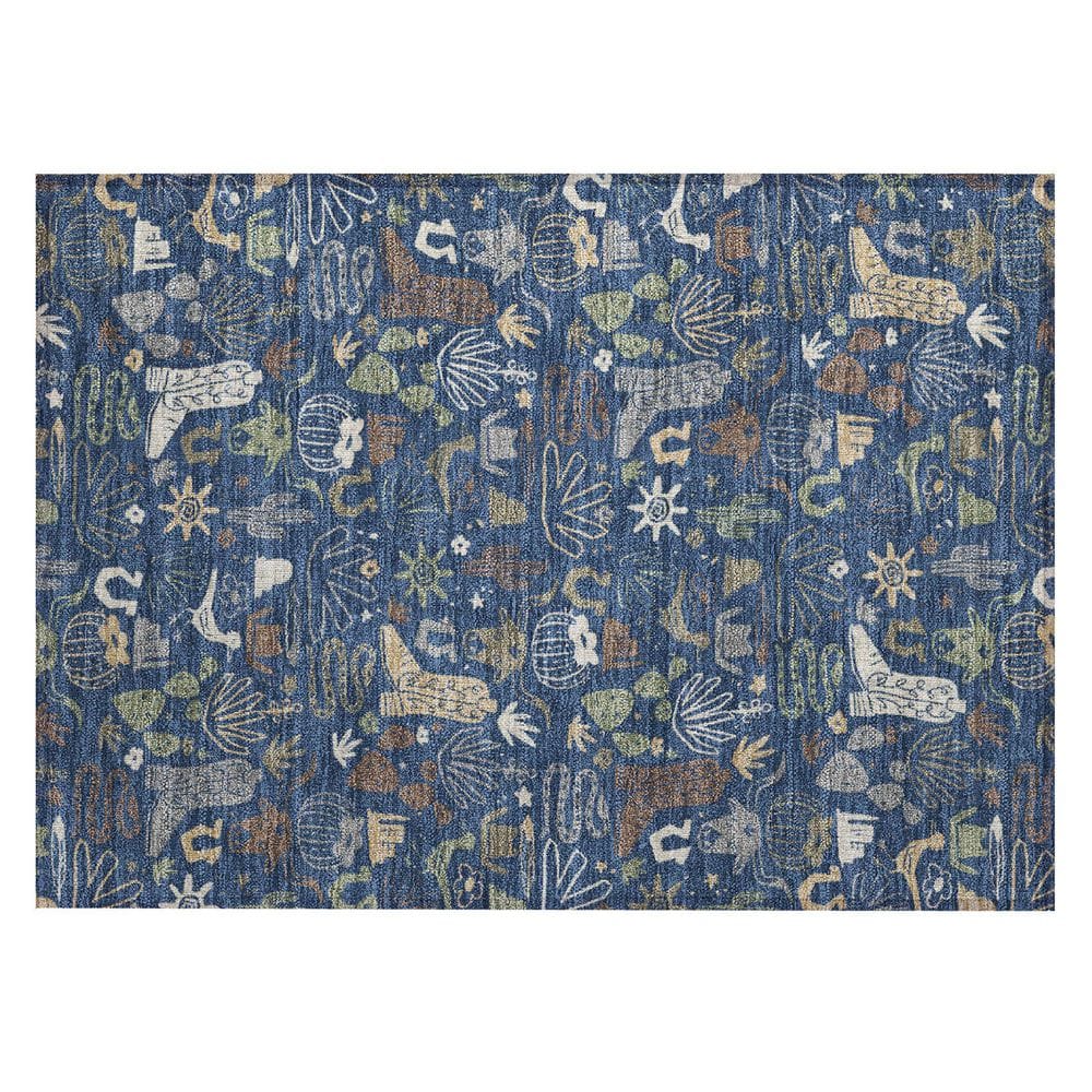 Chantille Machine Washable Indoor/Outdoor Abstract ACN2512 Navy 2 ft. x 3 ft. Accent Rug price history on PriceWatchPro