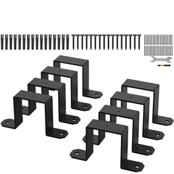 4x4 Strap Post Ties 14-Gauge Steel Deck Fence Brackets with Screws Fits 3. 5x3. 5 Posts U Shape Connector 8-Pack