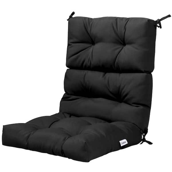 Costway 22 in. x 20 in. Indoor Outdoor Back Chair Cushion Tufted Pillow Patio Seating Pad in Black