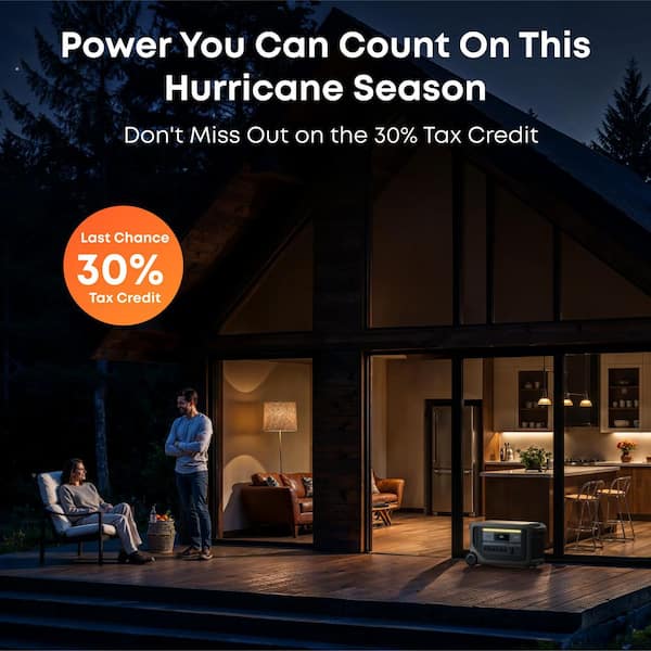 SOLIX F3000 3600-Watt Output and 3,072Wh Push Button Start Solar Generator with 400W Solar Panel, 6,000W Recharging