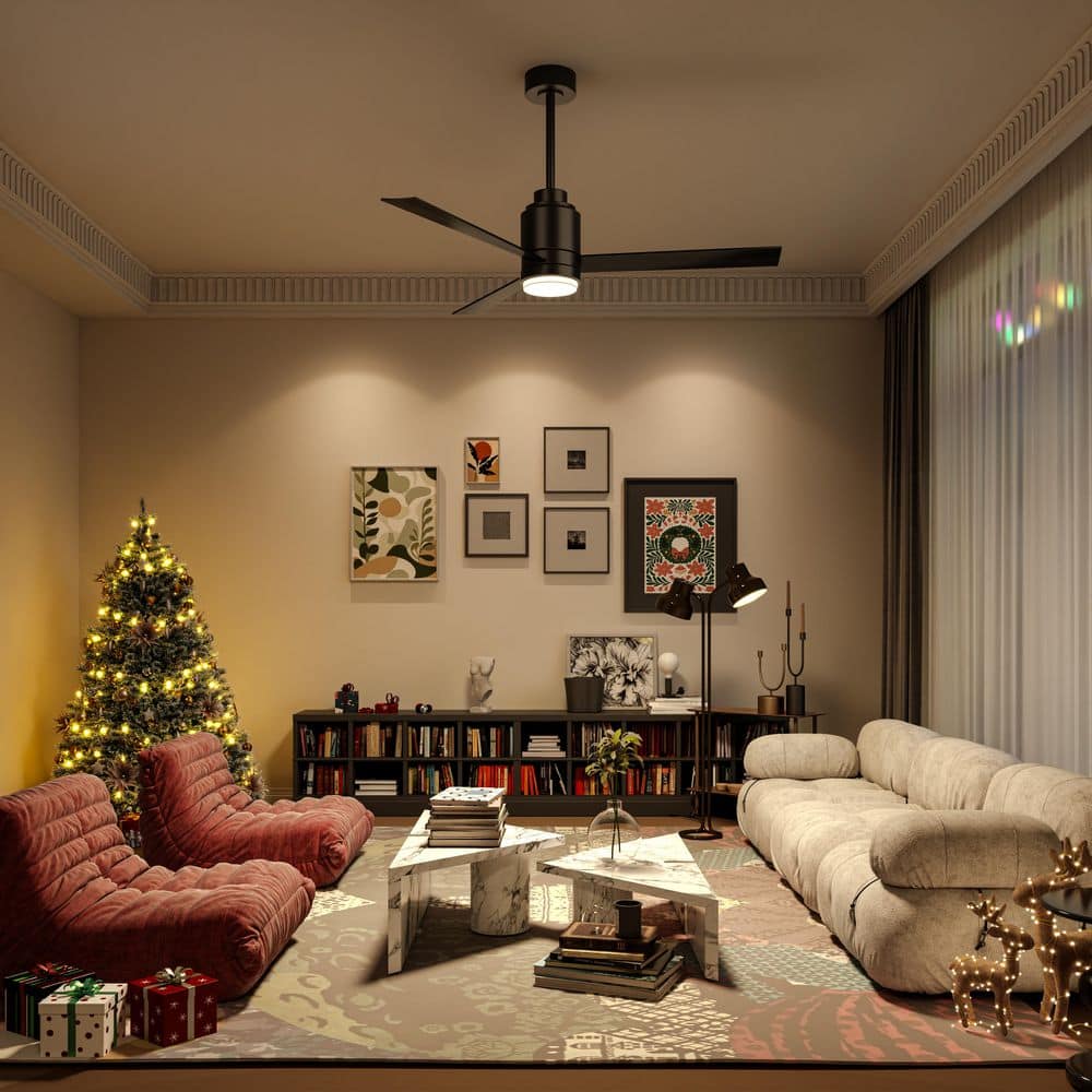 Reviews for TOZING 52 in. LED Black and Brown Indoor Ceiling Fan