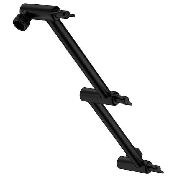 12 in. Adjustable Shower Arm Shower Head Extension in Matte Black