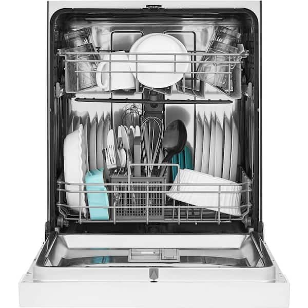 24 in. White Front Control Tall Tub Dishwasher with Stainless Steel Tub, 52 dBA