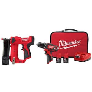 M12 12V 23GA Pin Nailer w/M12 12V 3/8 in. Drill/Driver Kit with Two 1.5 Ah Batteries, Charger and Tool Bag