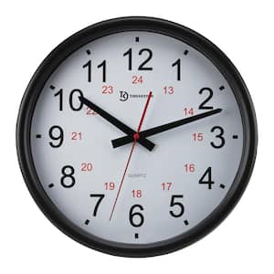 14 in. Quartz Black and White Indoor/Outdoor Wall Clock