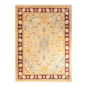 Mogul One-of-a-Kind Traditional Yellow 10 ft. 1 in. x 13 ft. 9 in. Oriental Area Rug