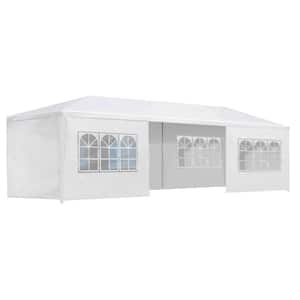 30 ft. x 10 ft. White Heavy-Duty Outdoor Wedding Party Gazebo Canopy Tent with 8 Removable Sidewalls