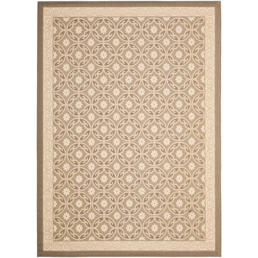Courtyard Elegance Beige & Yellow Synthetic 8' x 11' Area Rug