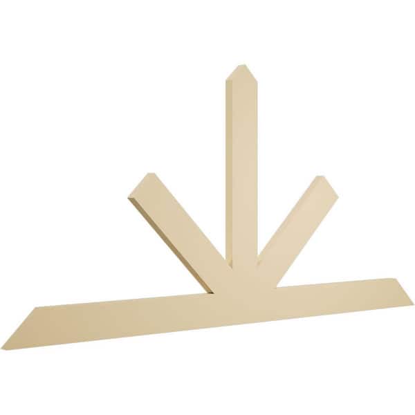 96 in. W x 48 in. H x 2 in. D x 6 in. F, 12/12 Pitch, Saratoga Signature Urethane Gable Bracket, Primed Tan