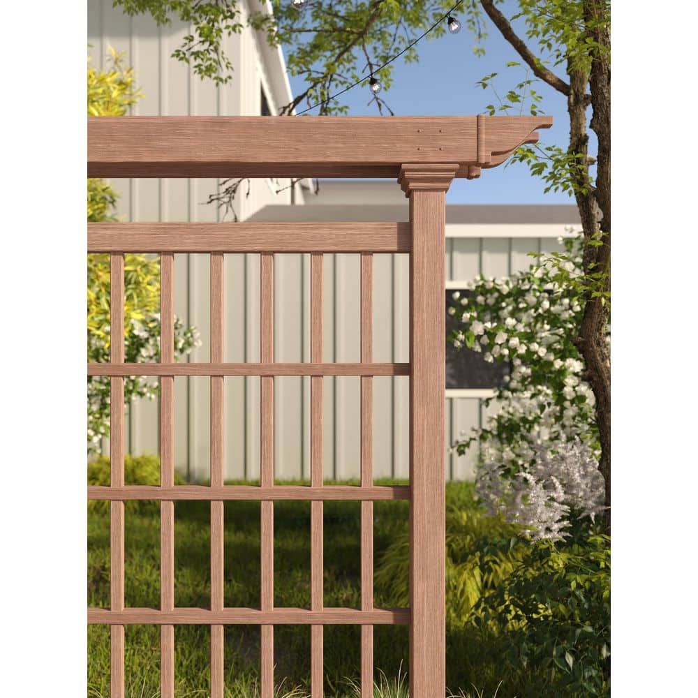 Colonial Brown Resin Privacy Screen Trellis, 80" x 90"