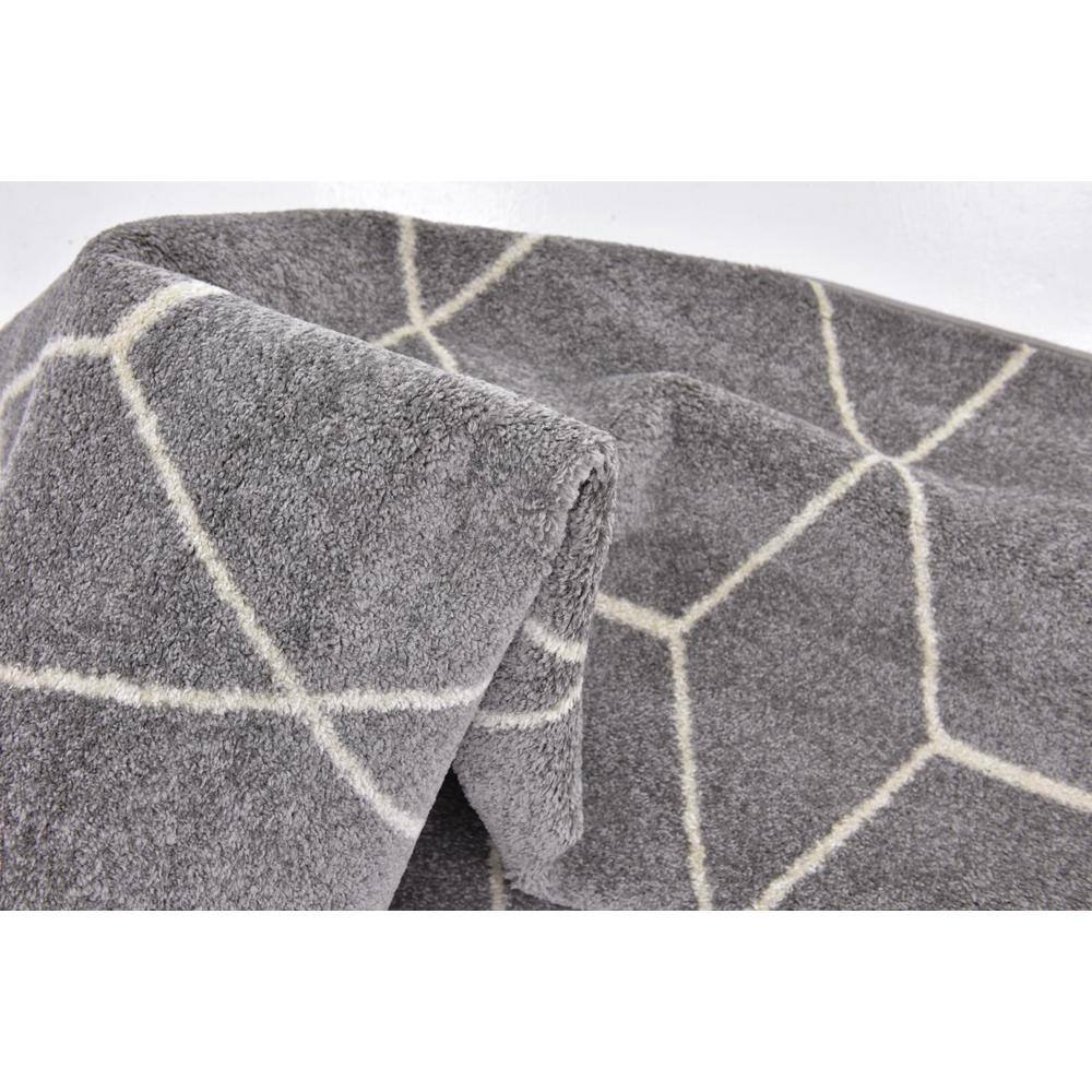 Light Gray 9' x 12' Synthetic Trellis Area Rug