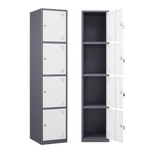 INVIE Metal Locker Steel Storage Locker with 1 Door 3 Adjustable Tier Personal for Home Office School Gym Cabinet,Blue 