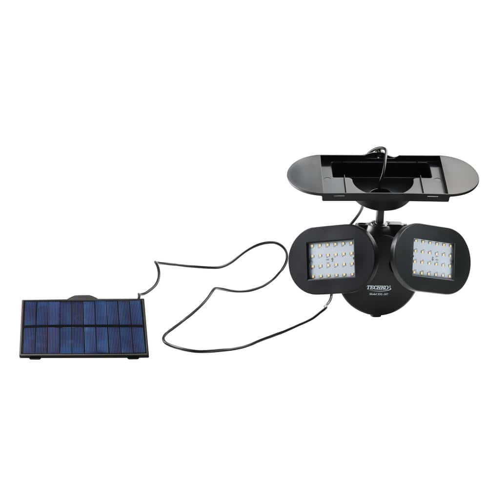 Black Outdoor Integrated LED Solar Motion Sensing Security Flood Light - Twin Light with Removable Panel price history on PriceWatchPro