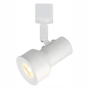 Small 1-Light Solid White Step Cylinder Integrated LED Track Lighting Head