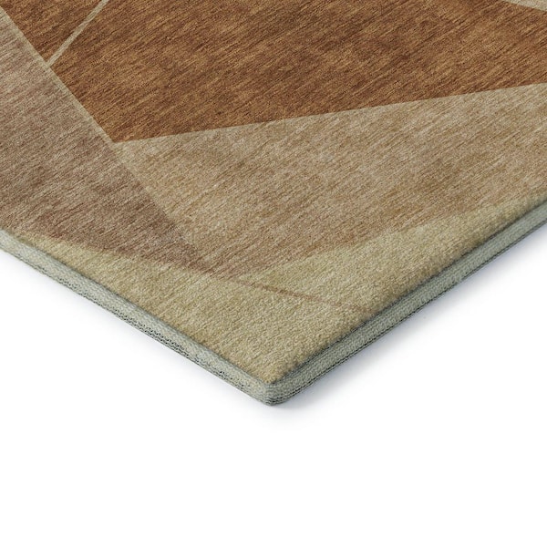 Mayfield Premium Machine Washable Indoor/Outdoor Geometric AMF636 Paprika 8 ft. x 10 ft. Area Rug