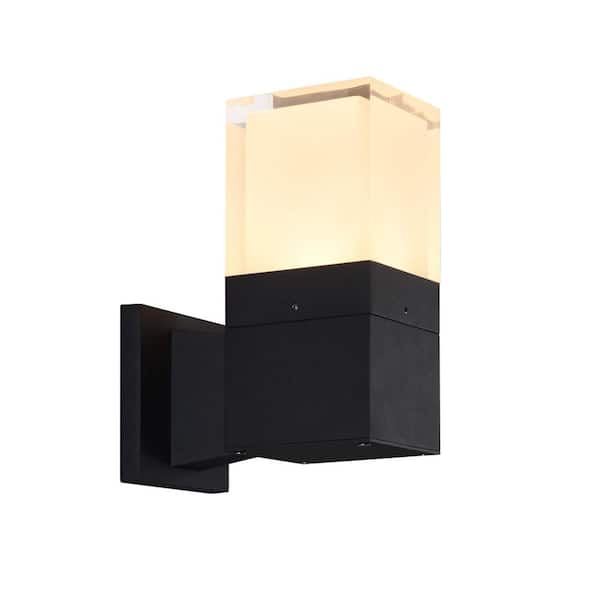 VONN Lighting 5-Watt 9.25 in. Matte Black ETL Certified Integrated LED Outdoor Wall Lantern Sconce 120V