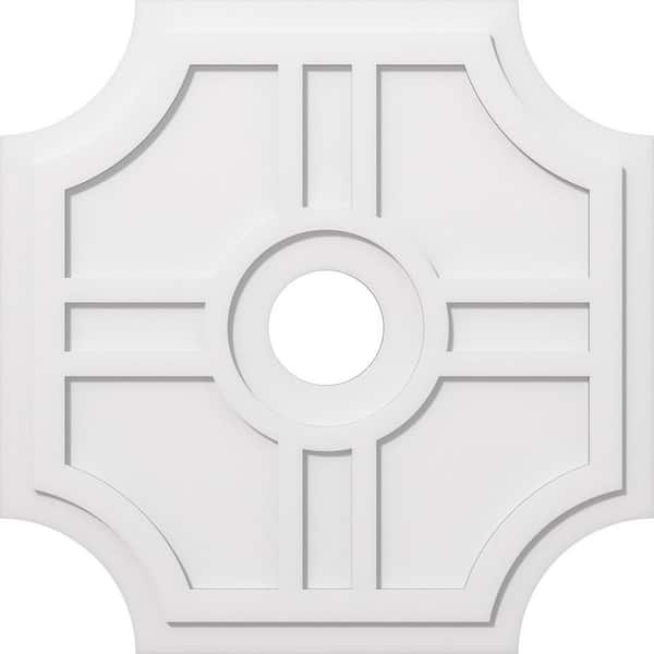 Ekena Millwork 1 in. P X 11-1/4 in. C X 34 in. OD X 6 in. ID Haus Architectural Grade PVC Contemporary Ceiling Medallion