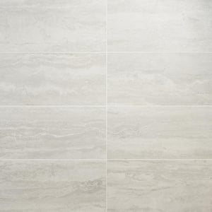 Essential Travertine White 11.71 in. x 23.50 in. Porcelain Floor and Wall Tile (11.62 sq. ft./Case)