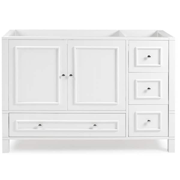 Alaterre Furniture Williamsburg 48 in. W x 21 in. D x 34 in. H Bath Vanity Cabinet without Top in White