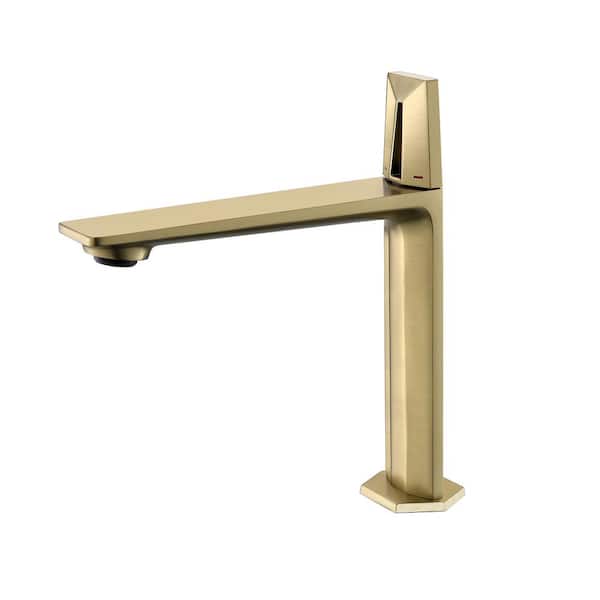 Unbranded Single Hole Single-Handle Bathroom Faucet in Brushed Gold
