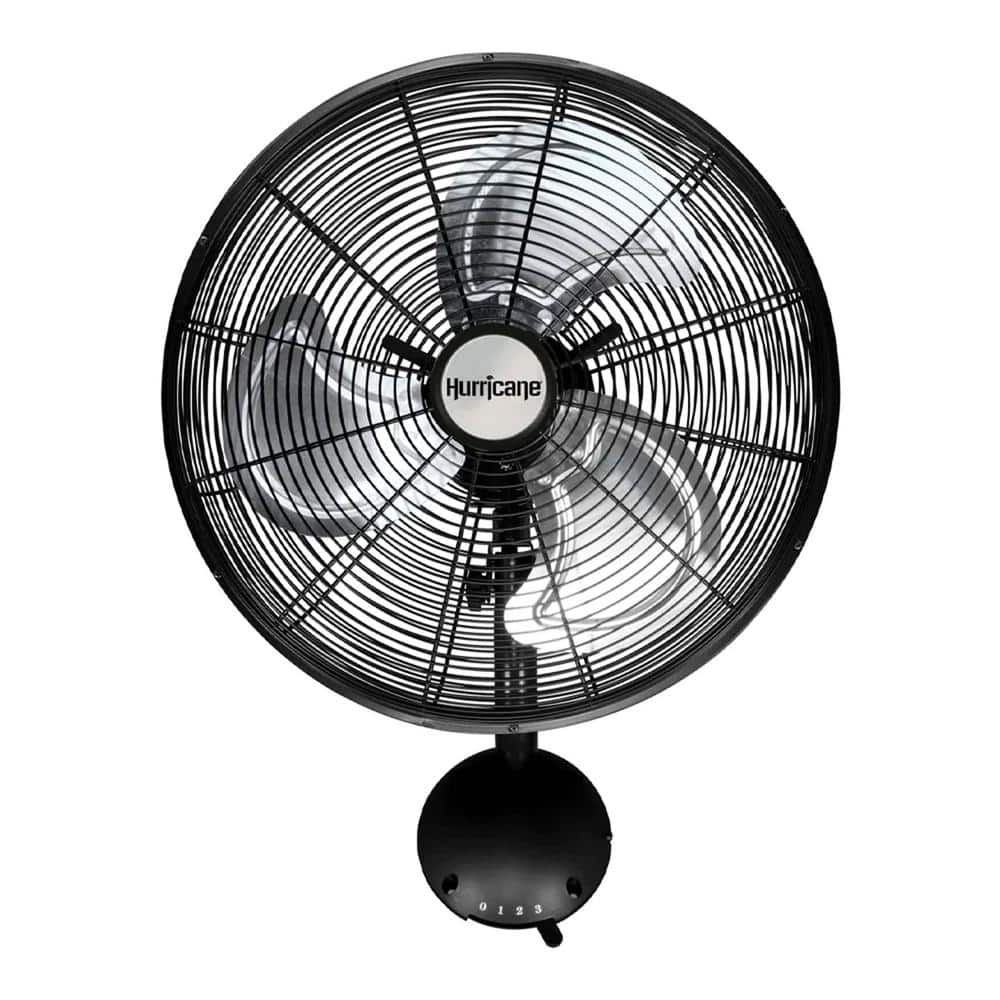 Hurricane 16 Inch Pro High Velocity Oscillating Metal Wall Mount Fan  Black