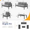 SUNVIVI Grey 5-Piece Aluminum Patio Set with Cushions