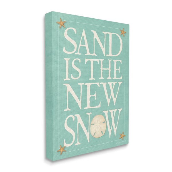 Stupell Industries "Sand is New Snow Nautical Starfish" by Stephanie Workman Marrott Unframed Nature Canvas Wall Art Print 24 in. x 30 in.