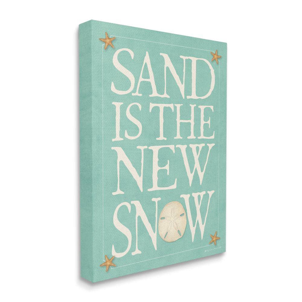 Stupell Industries Sand Is The New Snow Nautical Winter Starfish 30x40 XXL Stretched Canvas Wall Art
