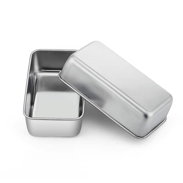 9 in. x 5 in. Stainless Steel Bread Pans, Loaf Toast Baking Pans for Bread, Meatloaf, Lasagna, Cake, Silver