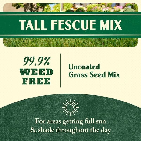 Heritage 7 lbs. Grass Seed Tall Fescue Mix, Uncoated, 99.9% Weed Free