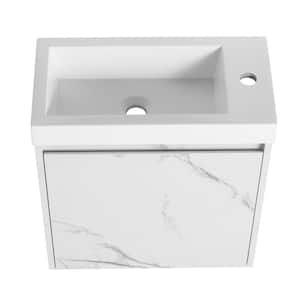 Anky 19.7 in. W x 9.9 in. D x 21.3 in. H Single Sink Bath Vanity in White with White Resin Top