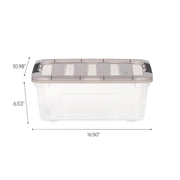 72 qt. Stack and Pull Clear Storage Box with Lid in Gray 500212 - The Home  Depot