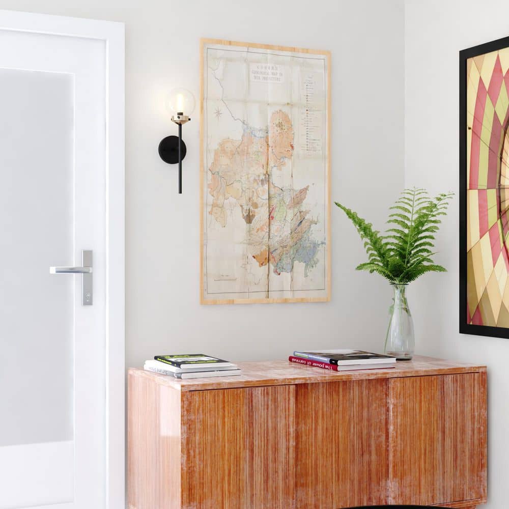 Muted Brass and Bronze Mid-Century Modern Wall Sconce