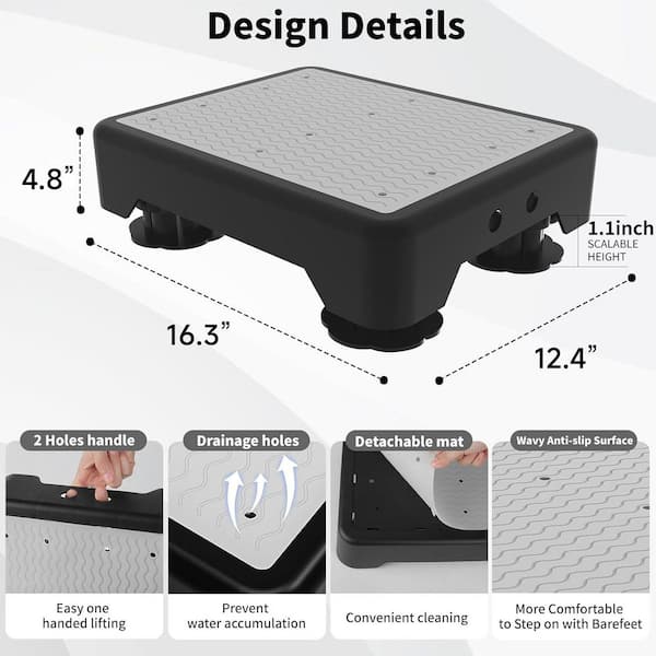 Adjustable Noctilucent Step Stoo, 600 lbs. Capacity Non-Slip