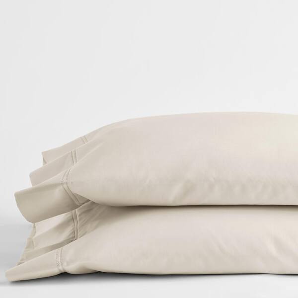 The Company Store Legends Light Sand Solid 800-Thread Count Egyptian Cotton Sateen King Pillowcase (Set of 2)