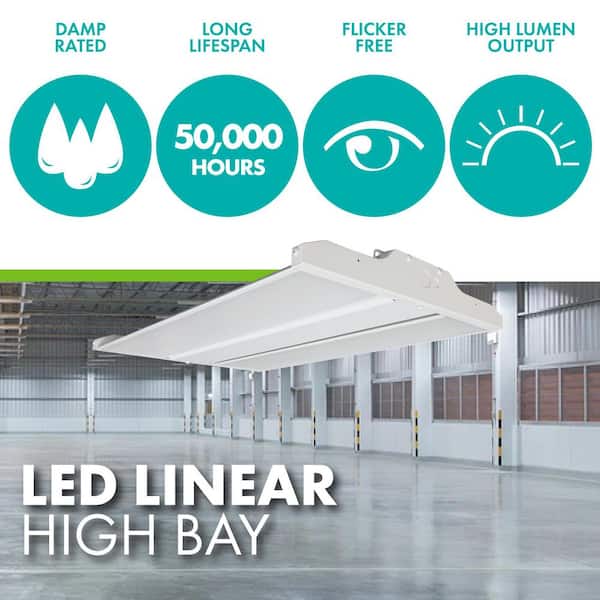 320-Watt Equivalent Dimmable Integrated LED Linear High Bay Light, 5000K Daylight, 1-pack