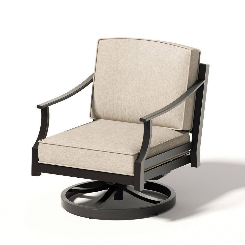 Tamarin Aluminum Outdoor Swivel Lounge Chair with Echo Dune Sunbrella Cushion (1-Pack) price history on PriceWatchPro